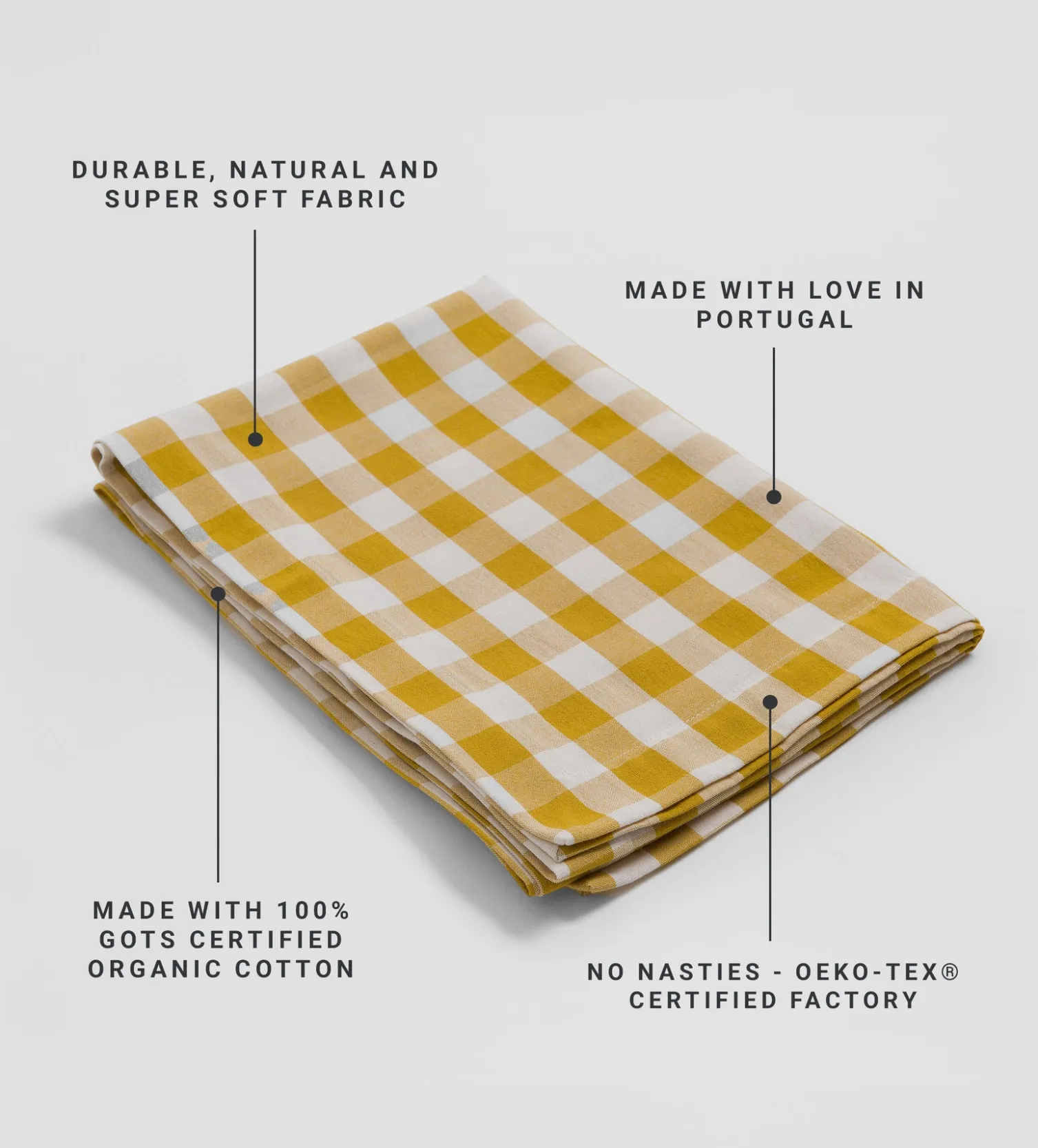 Secret Linen Store Saffron Heidi 100% Organic Cotton Table Runner