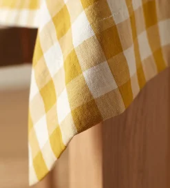 Secret Linen Store Saffron Heidi 100% Organic Cotton Tablecloth