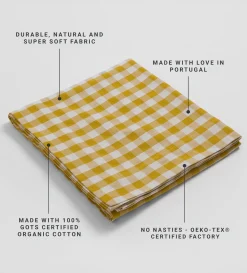 Secret Linen Store Saffron Heidi 100% Organic Cotton Tablecloth