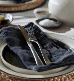 Secret Linen Store Soot 100% Linen Napkins - Set of 4