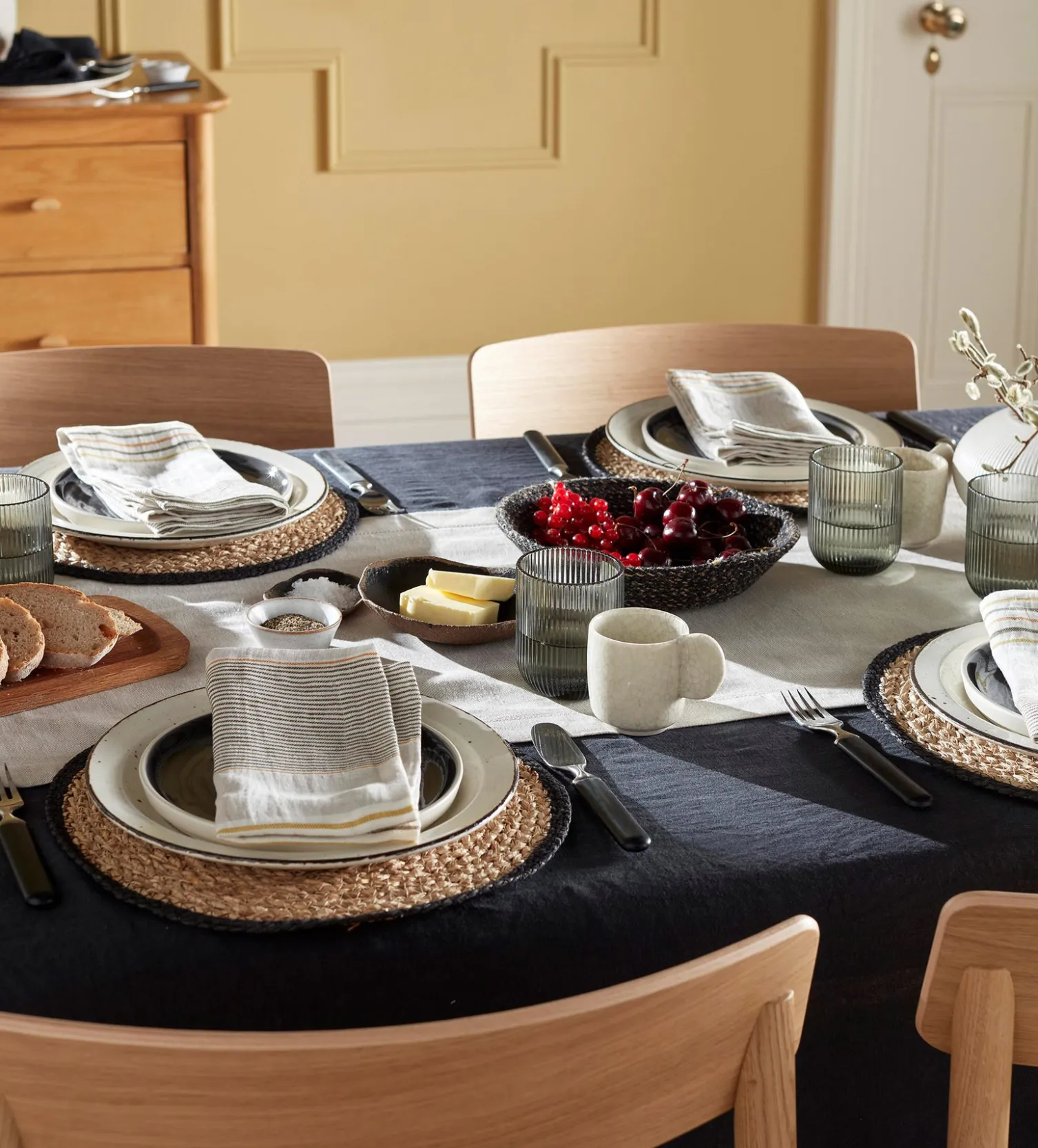 Secret Linen Store Soot 100% Linen Tablecloth