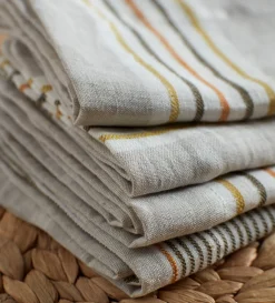 Secret Linen Store Stripe 100% Linen Napkins - Set of 4