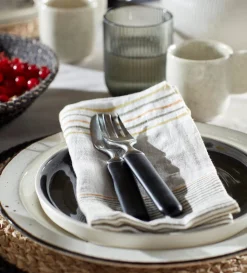 Secret Linen Store Stripe 100% Linen Napkins - Set of 4