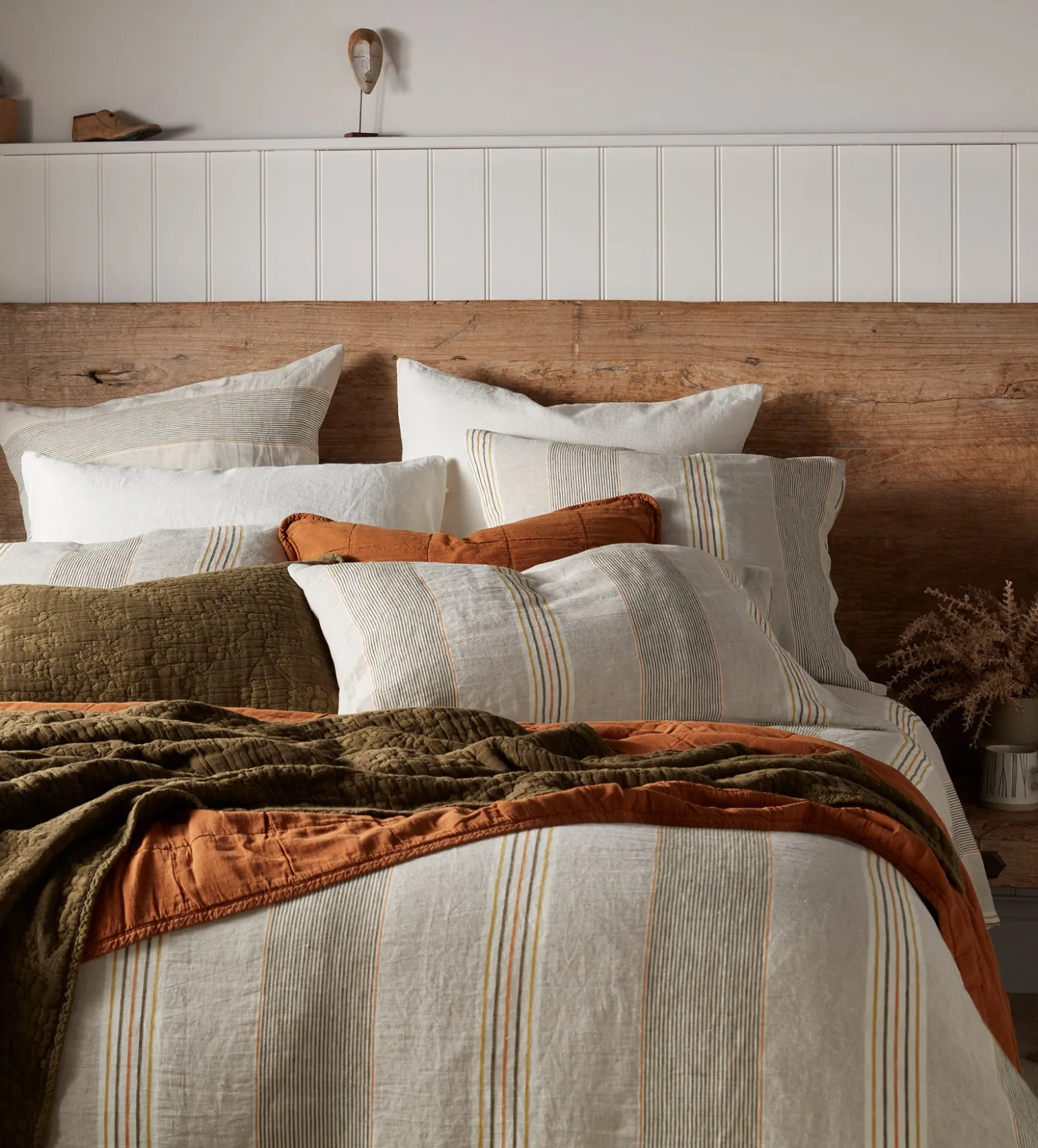Secret Linen Store Stripe 100% Linen Pillowcase