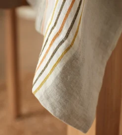 Secret Linen Store Stripe 100% Linen Tablecloth