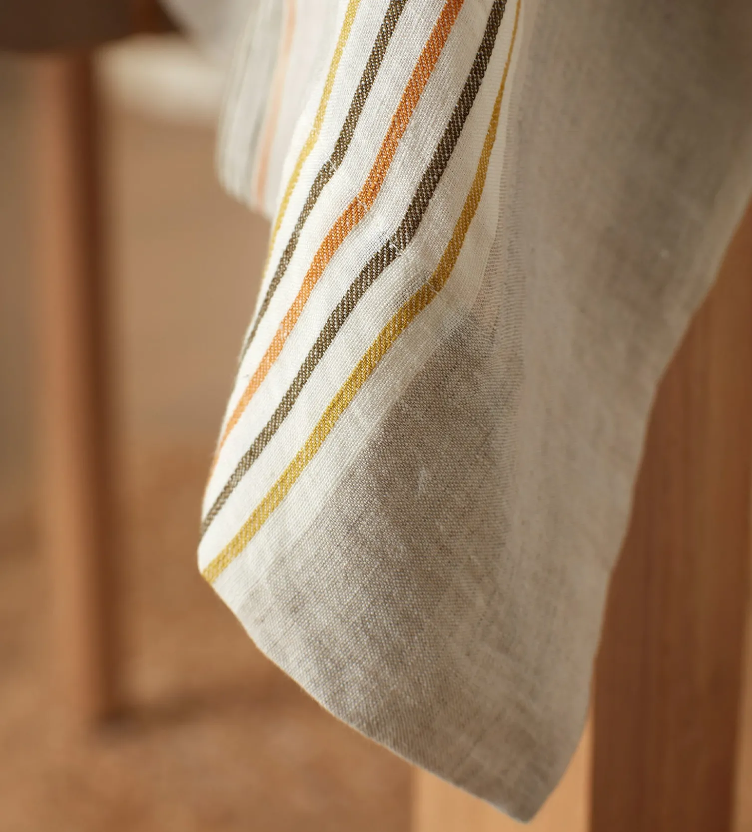 Secret Linen Store Stripe 100% Linen Tablecloth