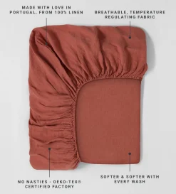 Secret Linen Store 100% Linen Fitted Sheet