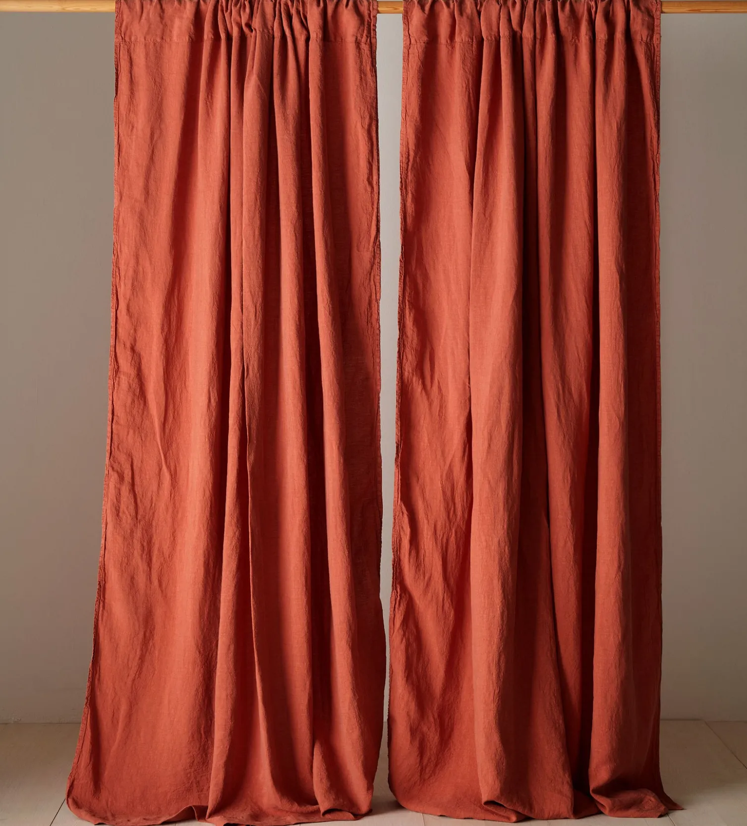 Secret Linen Store 100% Linen Loop Top Curtain (Single)