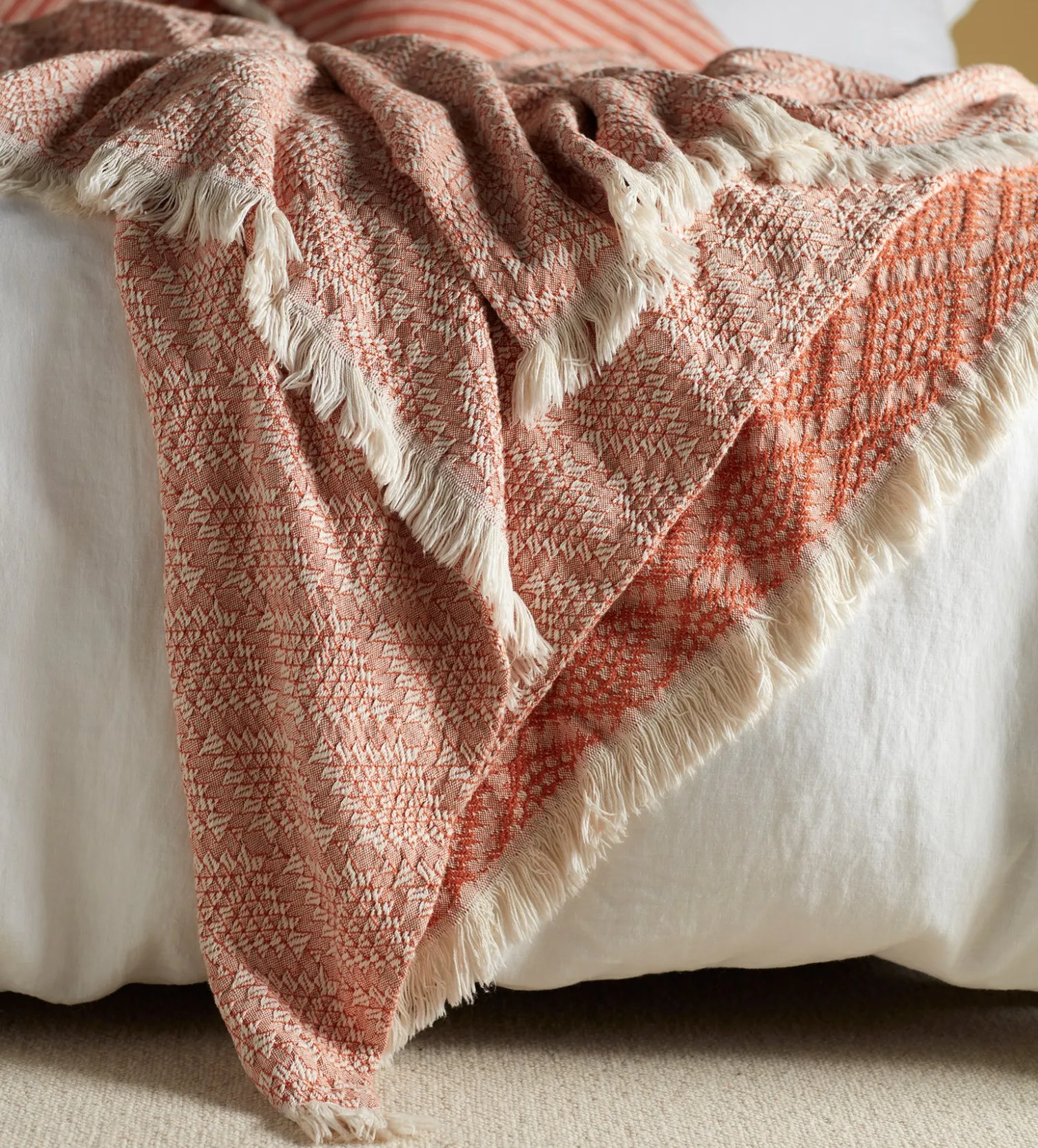 Secret Linen Store Spice Diamond 100% Cotton Throw
