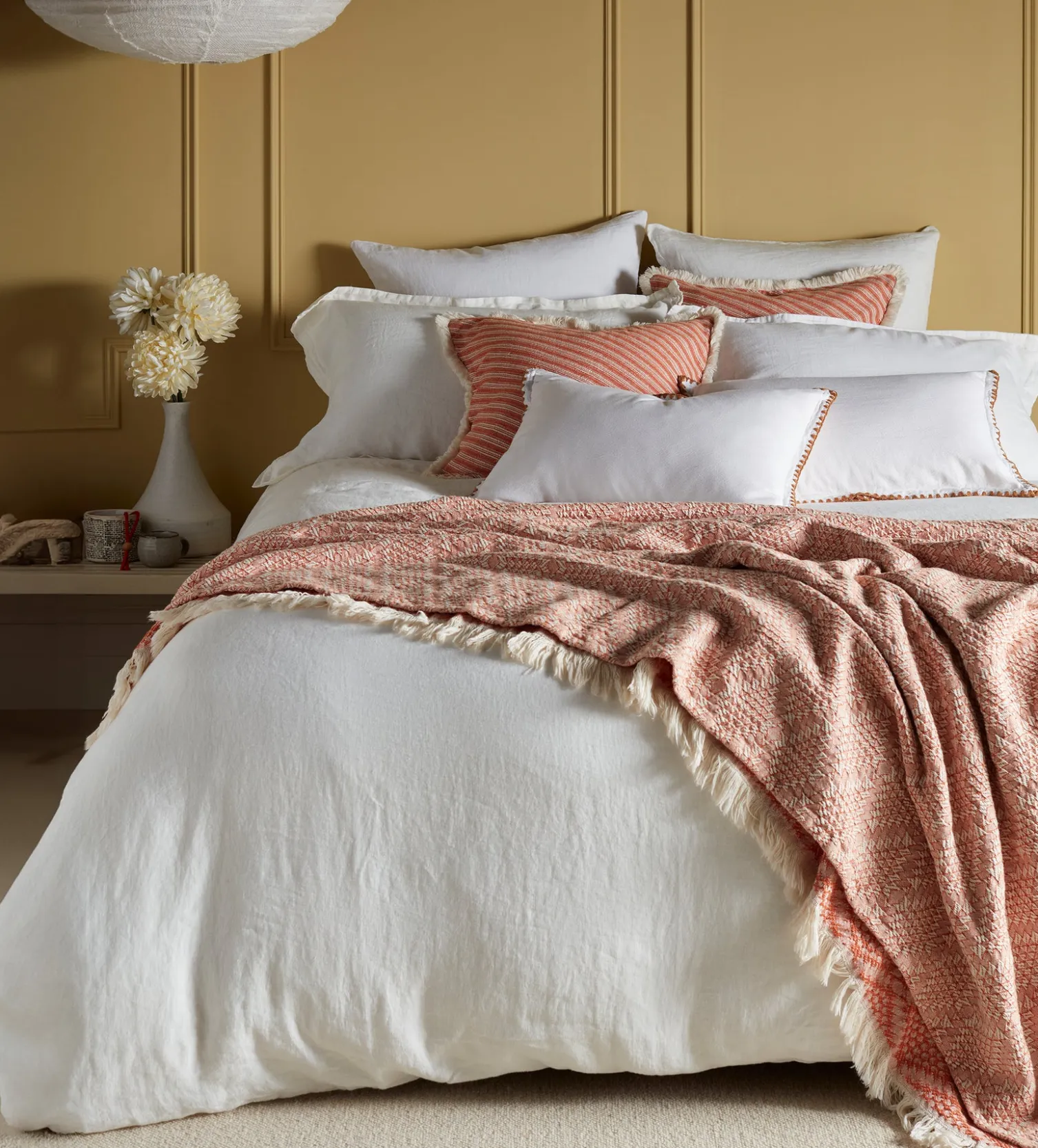 Secret Linen Store Spice Diamond 100% Cotton Throw