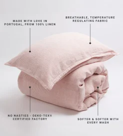 Secret Linen Store Spice Sid Stripe 100% Linen Duvet Cover
