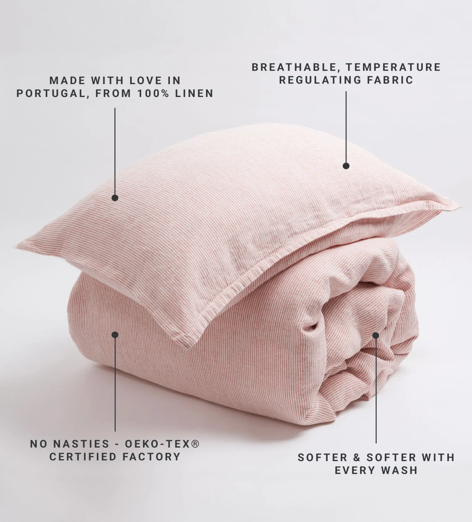 Secret Linen Store Spice Sid Stripe 100% Linen Duvet Cover