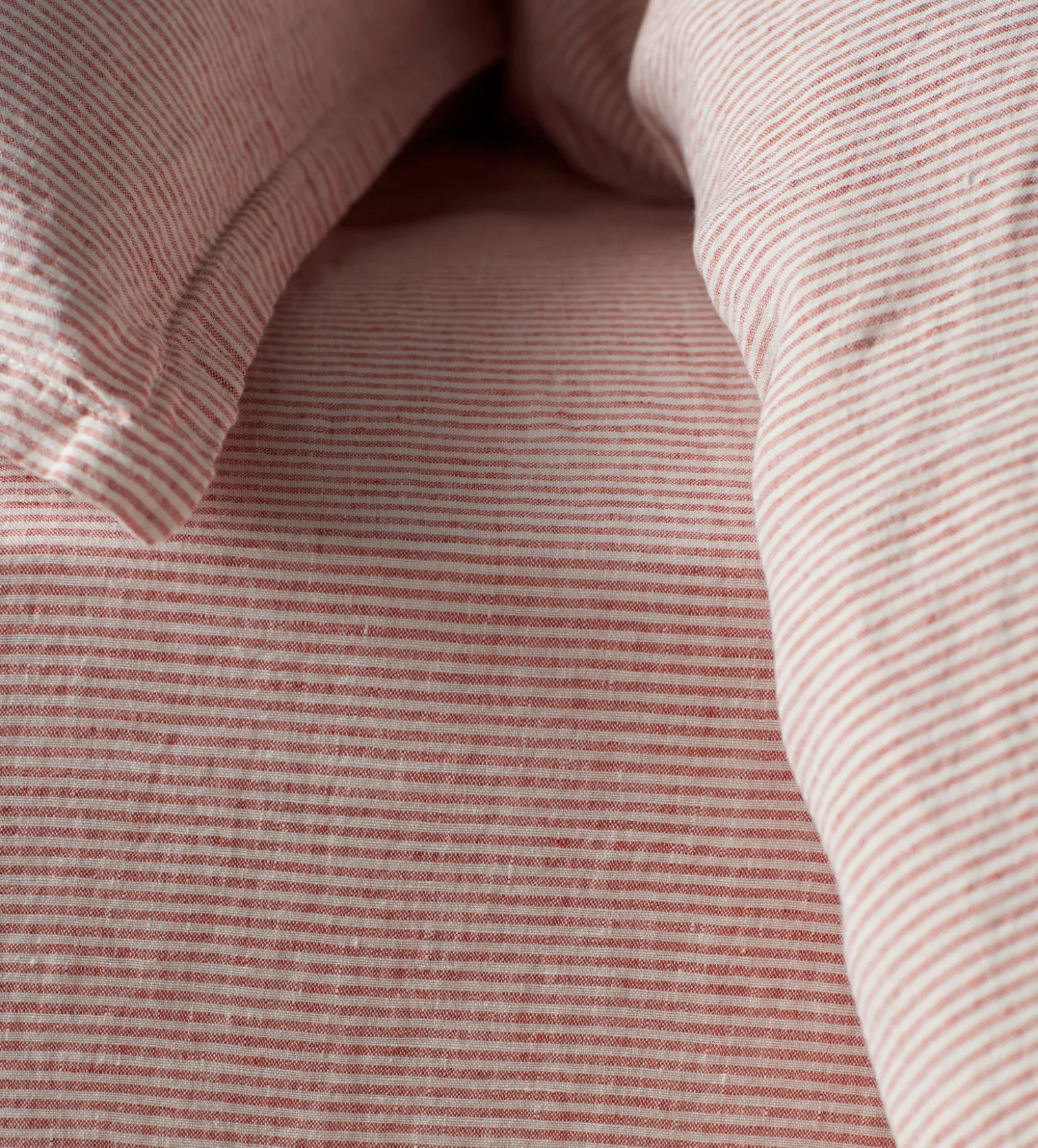 Secret Linen Store Spice Sid Stripe 100% Linen Fitted Sheet