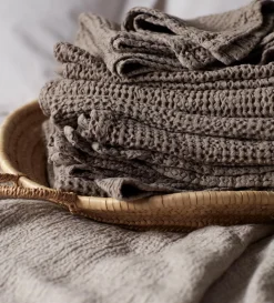 Secret Linen Store Taupe 100% Cotton Waffle Towels