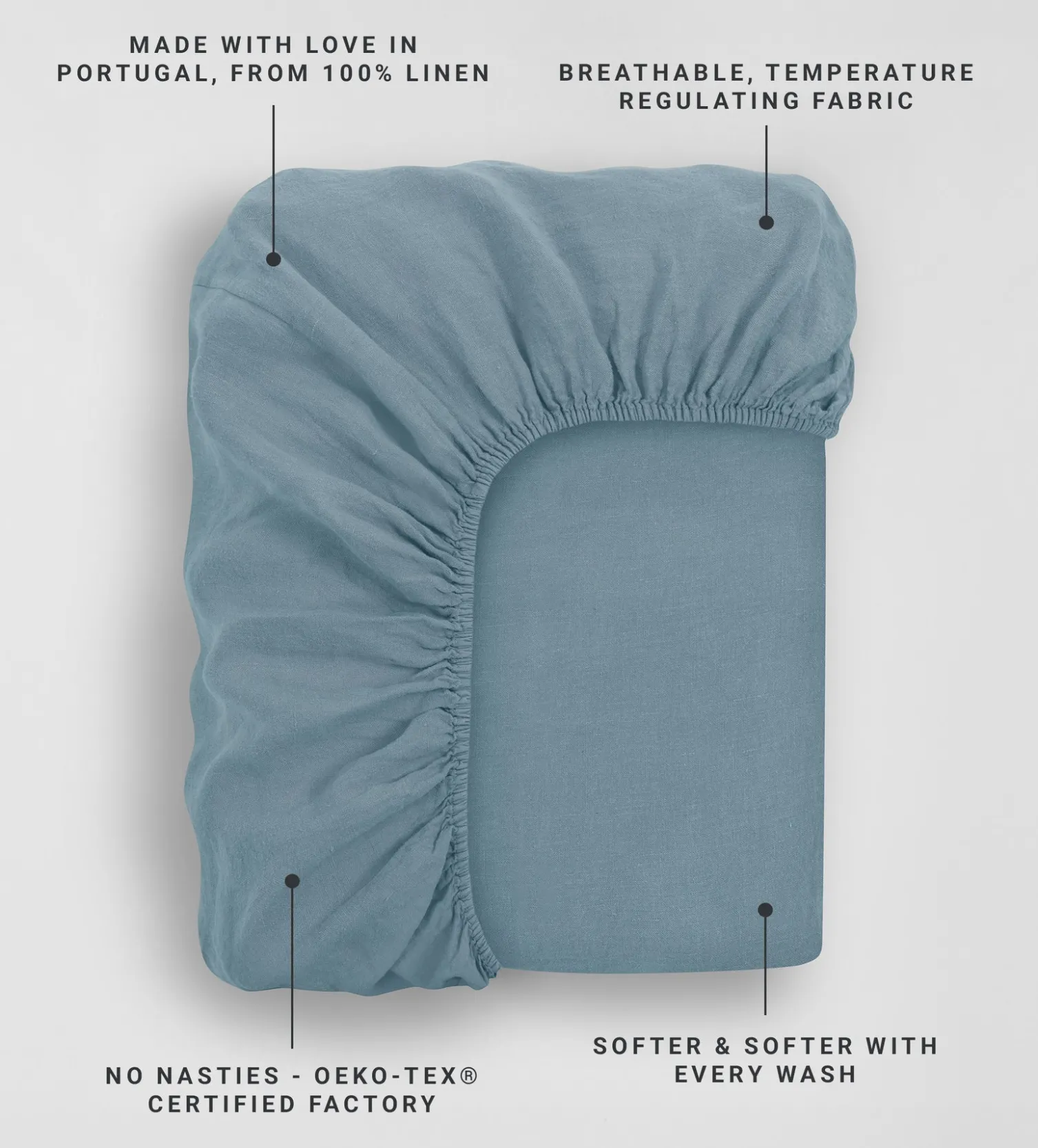 Secret Linen Store 100% Linen Fitted Sheet