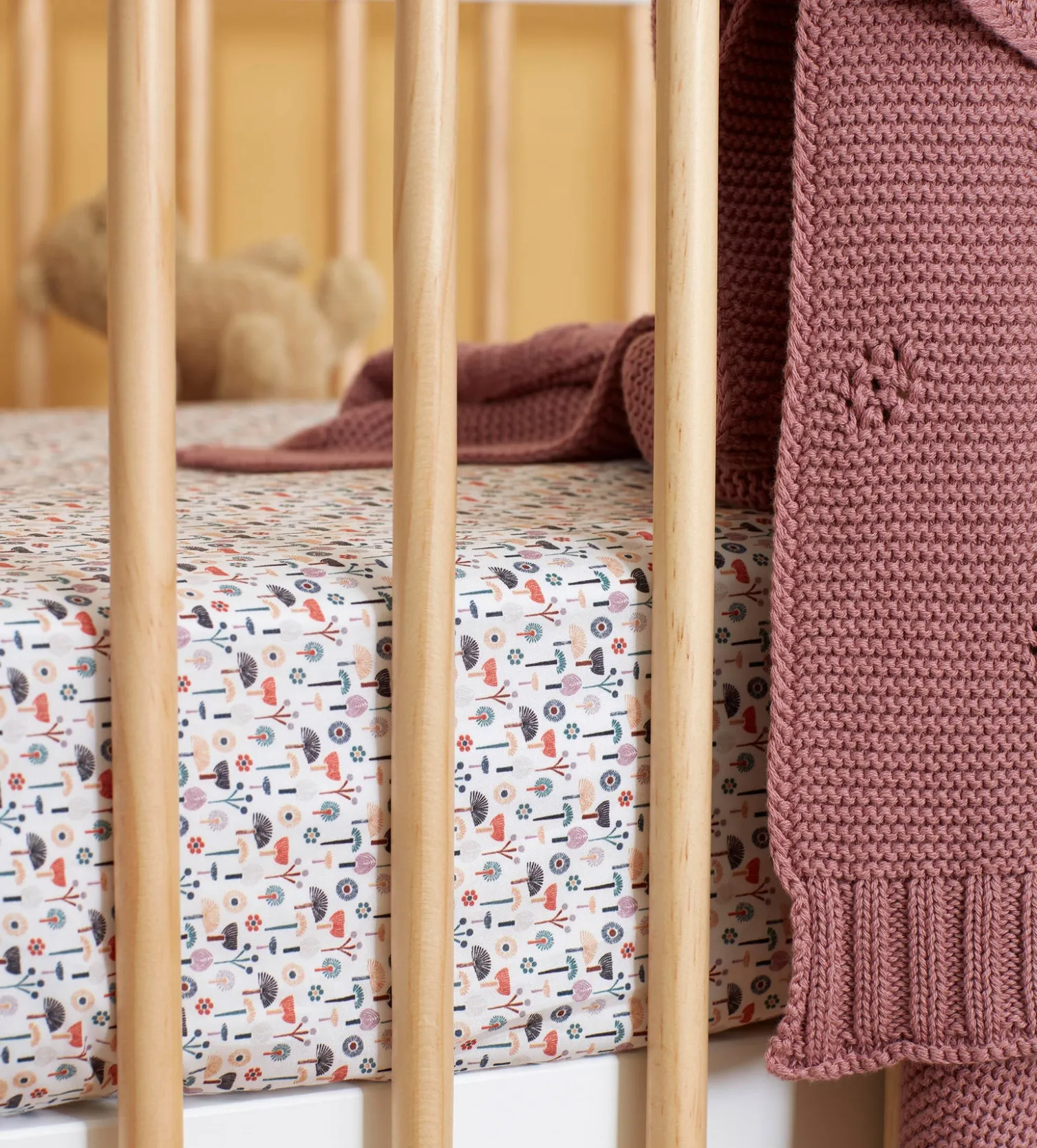 Secret Linen Store Bailey 100% Organic Cotton Knitted Baby Blanket