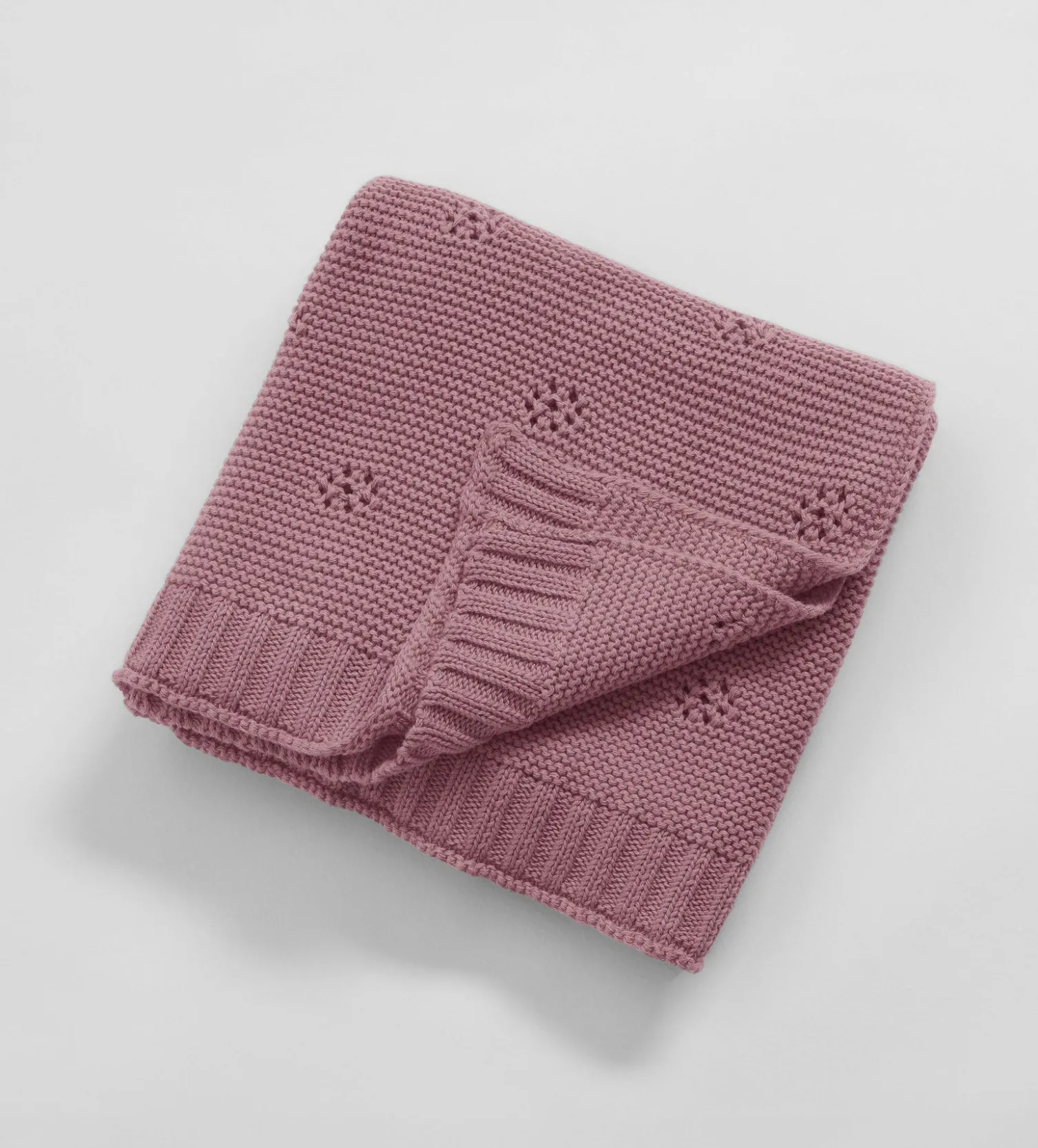 Secret Linen Store Bailey 100% Organic Cotton Knitted Baby Blanket