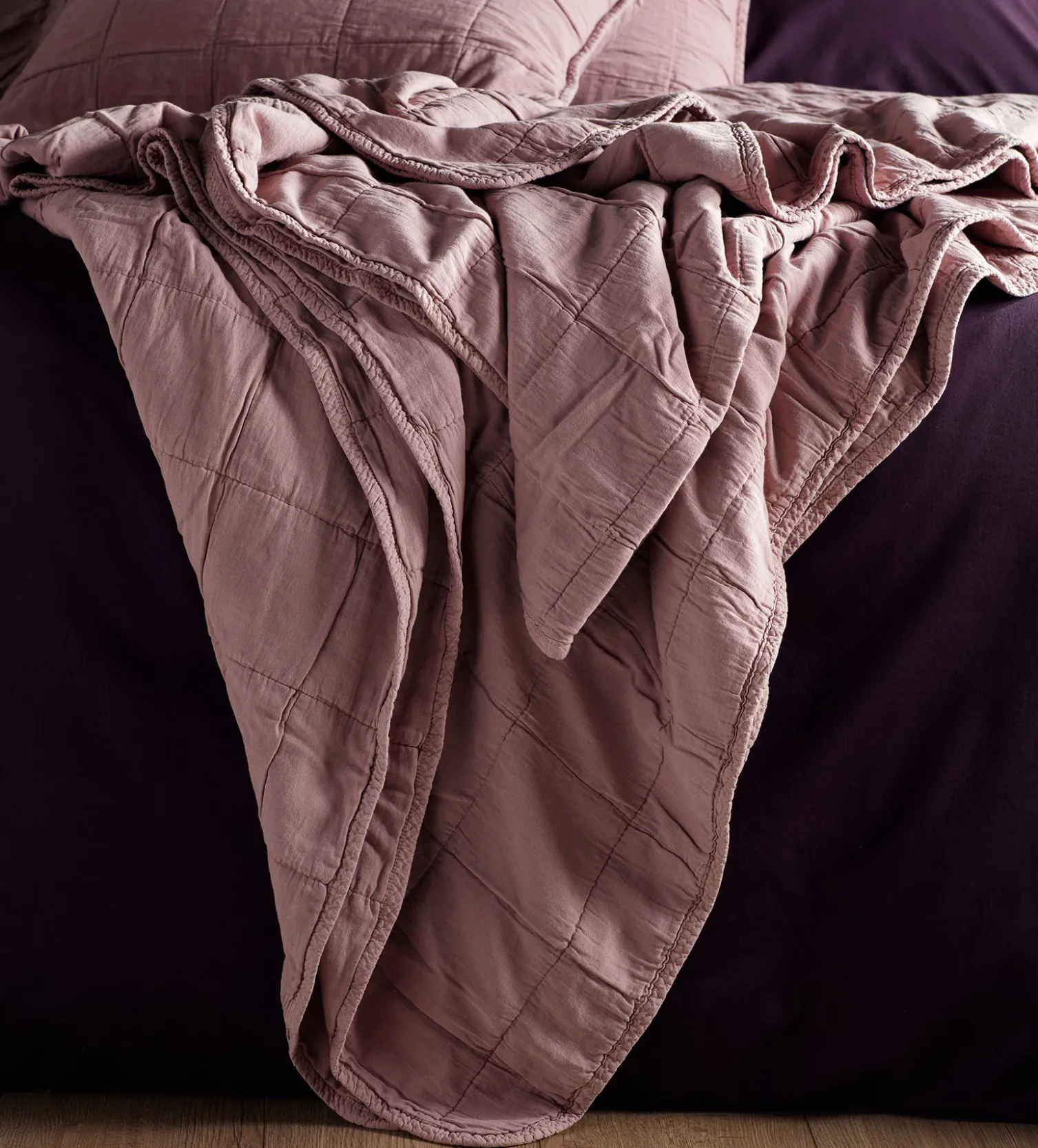 Secret Linen Store Finn 100% Cotton Quilted Throw
