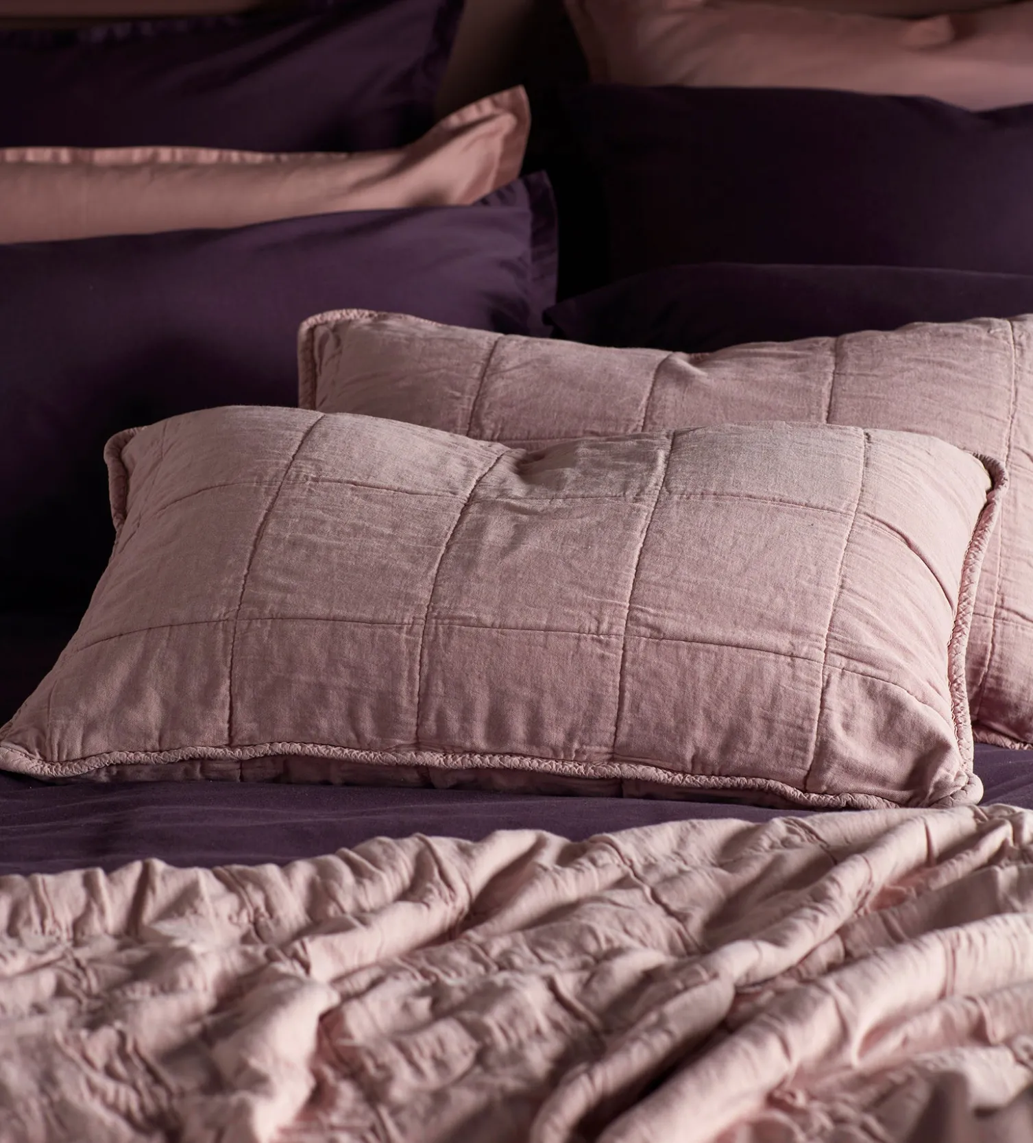 Secret Linen Store Finn 100% Cotton Quilted Cushion Cover