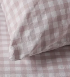 Secret Linen Store Vintage Rose Harriet Gingham 100% Organic Cotton Duvet Cover