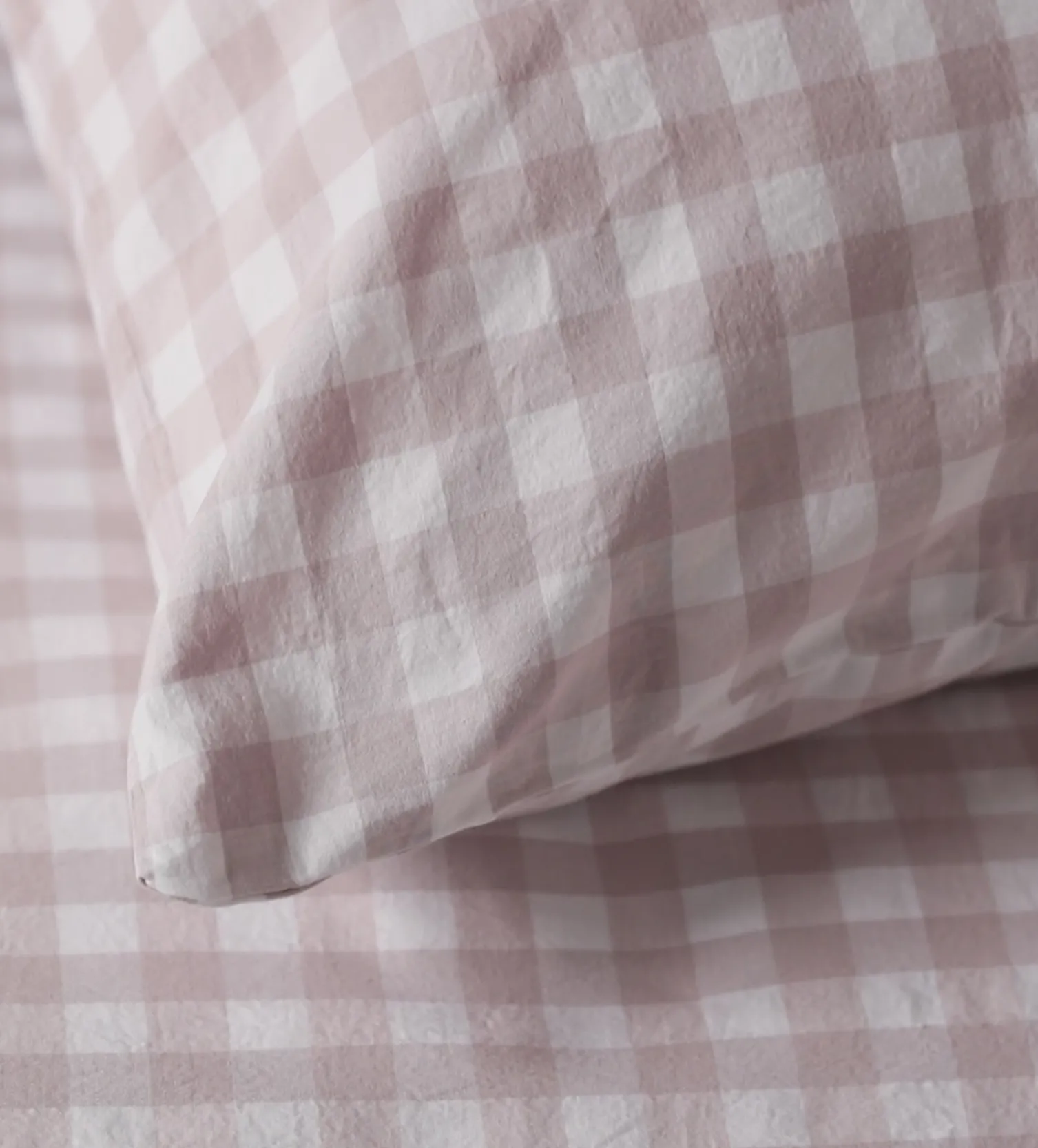 Secret Linen Store Vintage Rose Harriet Gingham 100% Organic Cotton Duvet Cover