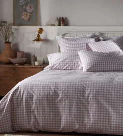 Secret Linen Store Vintage Rose Harriet Gingham 100% Organic Cotton Pillowcase