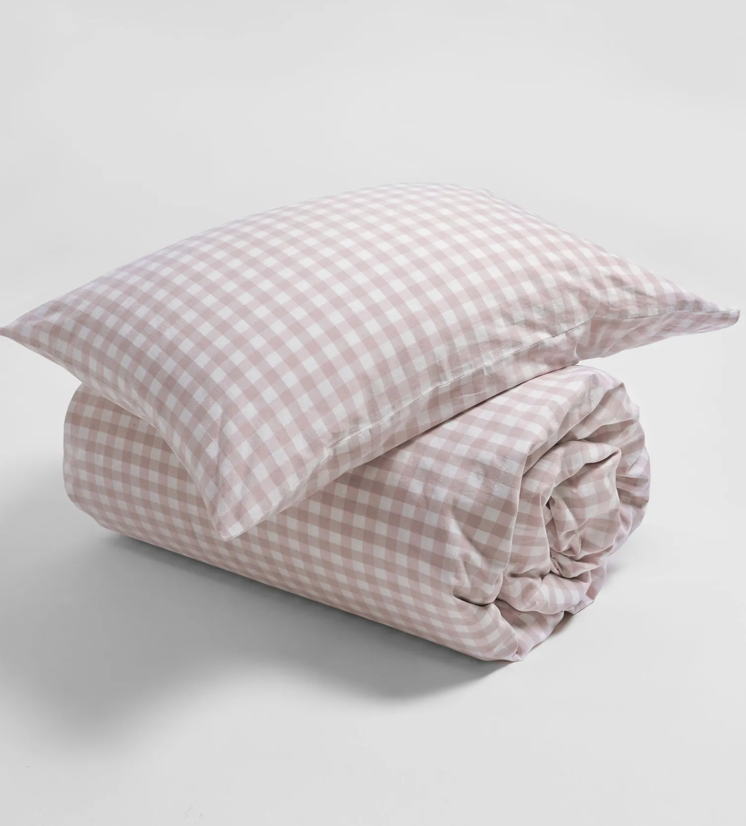 Secret Linen Store Vintage Rose Harriet Gingham 100% Organic Cotton Pillowcase