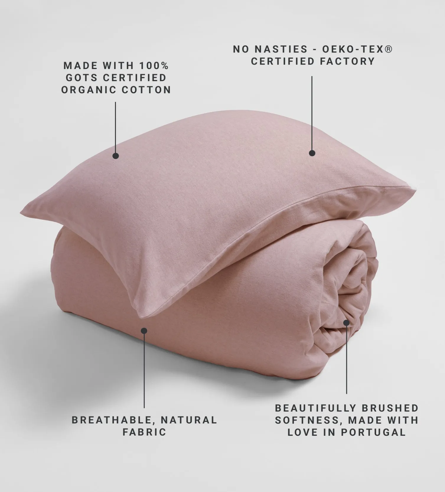 Secret Linen Store Brushed 100% Organic Cotton Pillowcase