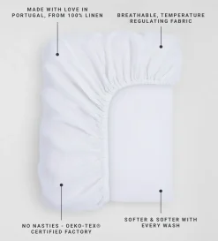 Secret Linen Store 100% Linen Fitted Sheet