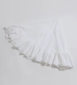 Secret Linen Store White Bonnie Broderie Cotton Linen Tablecloth