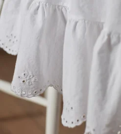 Secret Linen Store White Bonnie Broderie Cotton Linen Tablecloth