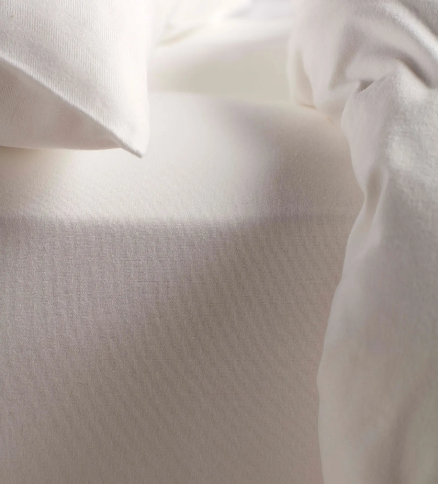 Secret Linen Store White Brushed 100% Organic Cotton Fitted Sheet