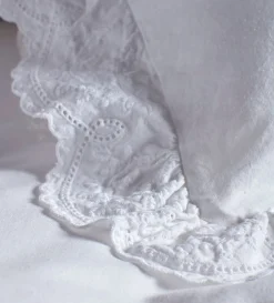 Secret Linen Store White Elsie Cotton Linen Duvet Cover
