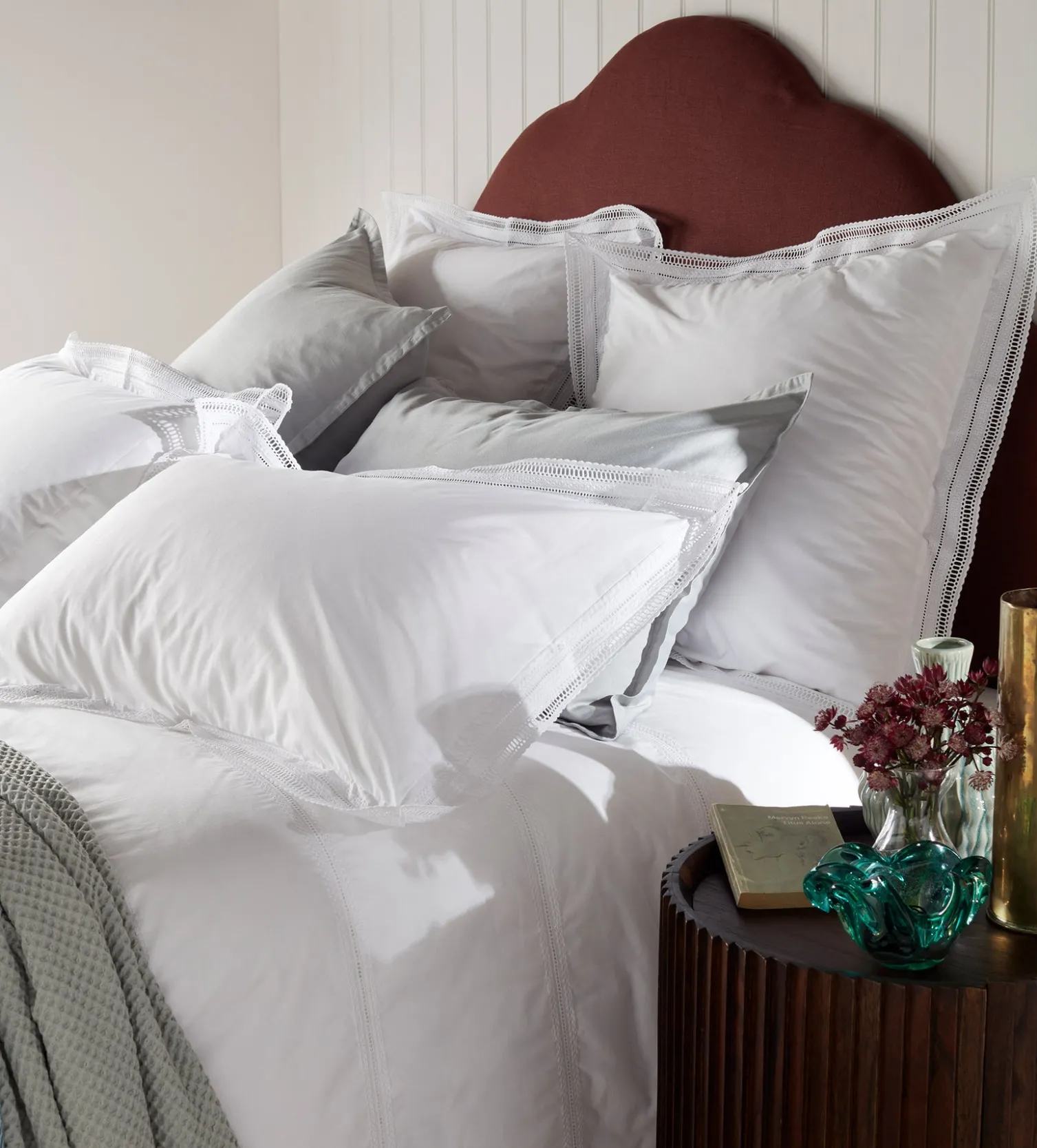 Secret Linen Store White Freya 100% Cotton Pillowcase