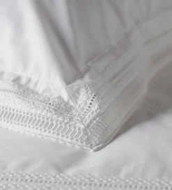 Secret Linen Store White Freya 100% Cotton Pillowcase