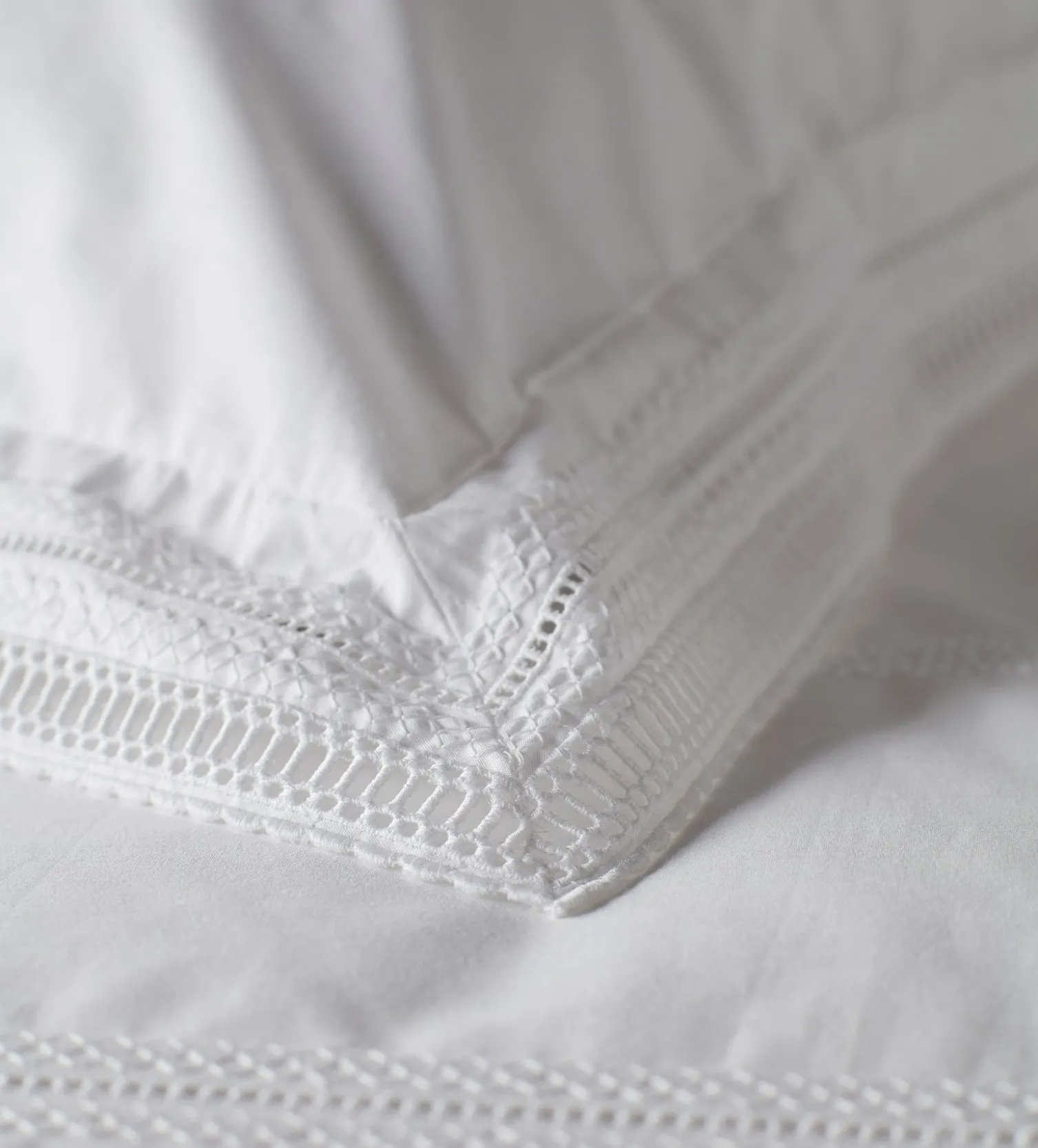 Secret Linen Store White Freya 100% Cotton Pillowcase
