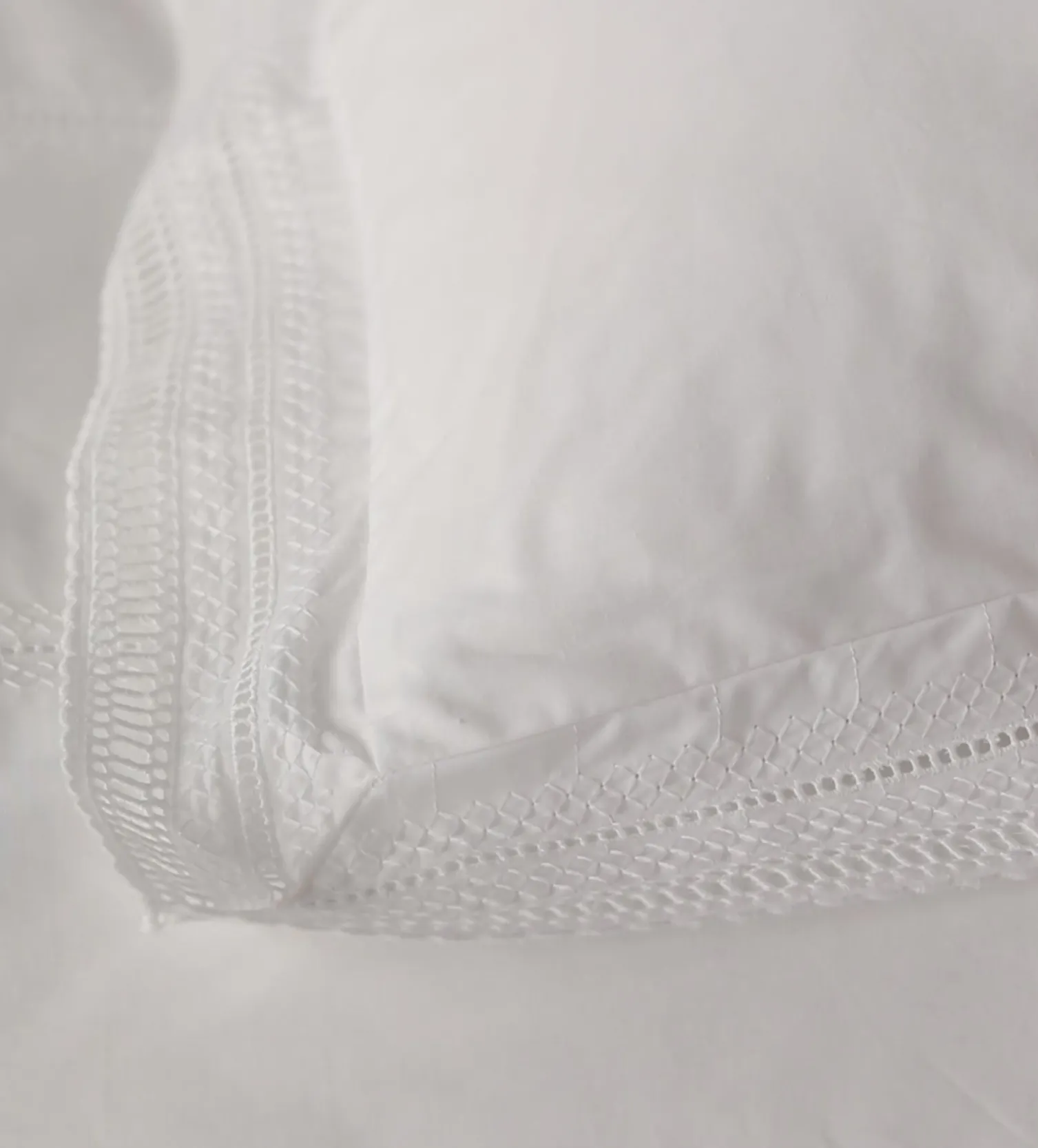 Secret Linen Store White Freya 100% Cotton Pillowcase