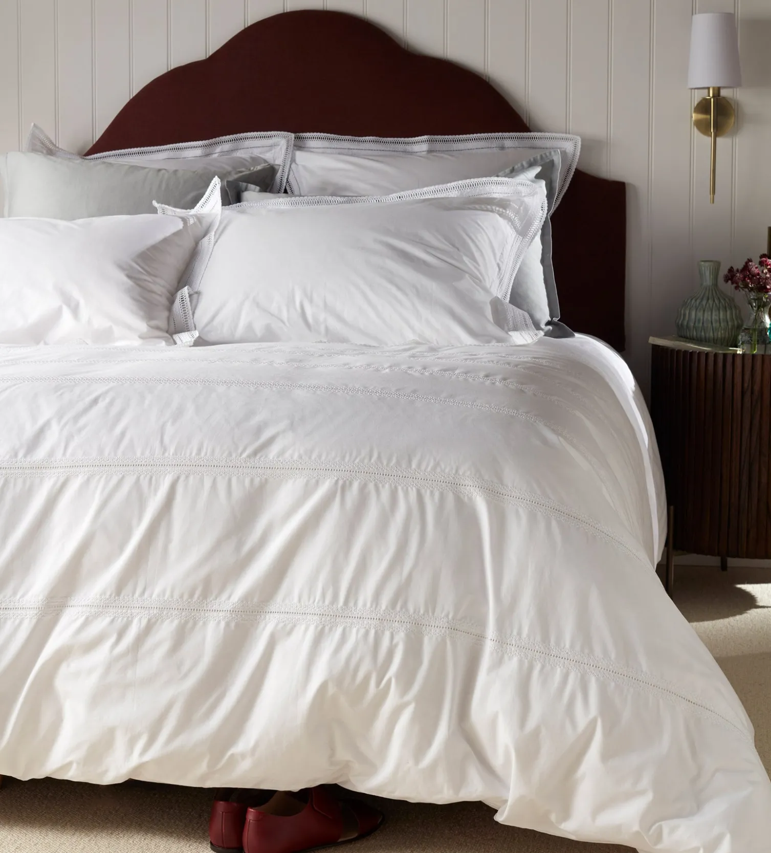Secret Linen Store White Freya 100% Cotton Pillowcase