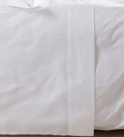 Secret Linen Store White Petworth 100% Cotton 400 Thread Count Flat Sheet
