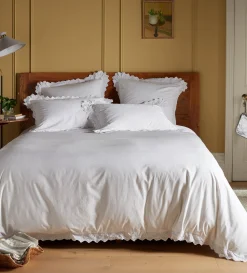 Secret Linen Store White Valerie 100% Cotton Duvet Cover