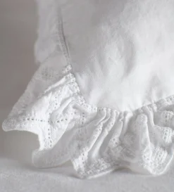 Secret Linen Store White Valerie 100% Cotton Pillowcase