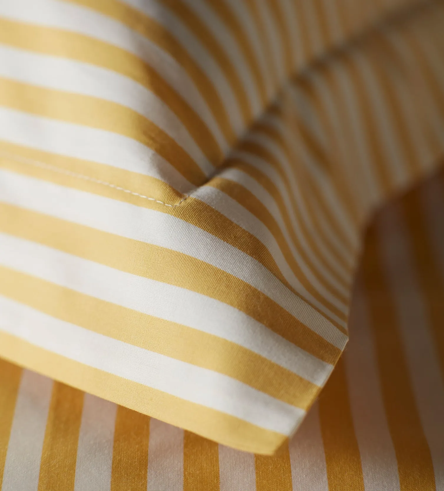 Secret Linen Store Yellow Betsy Stripe 100% Organic Cotton Pillowcase