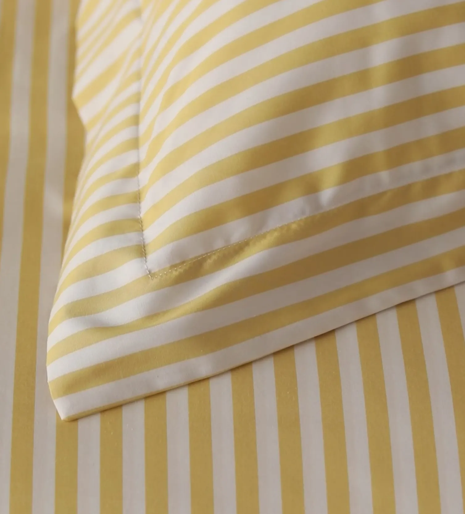 Secret Linen Store Yellow Betsy Stripe 100% Organic Cotton Pillowcase