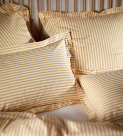 Secret Linen Store Yellow Betsy Stripe 100% Organic Cotton Pillowcase