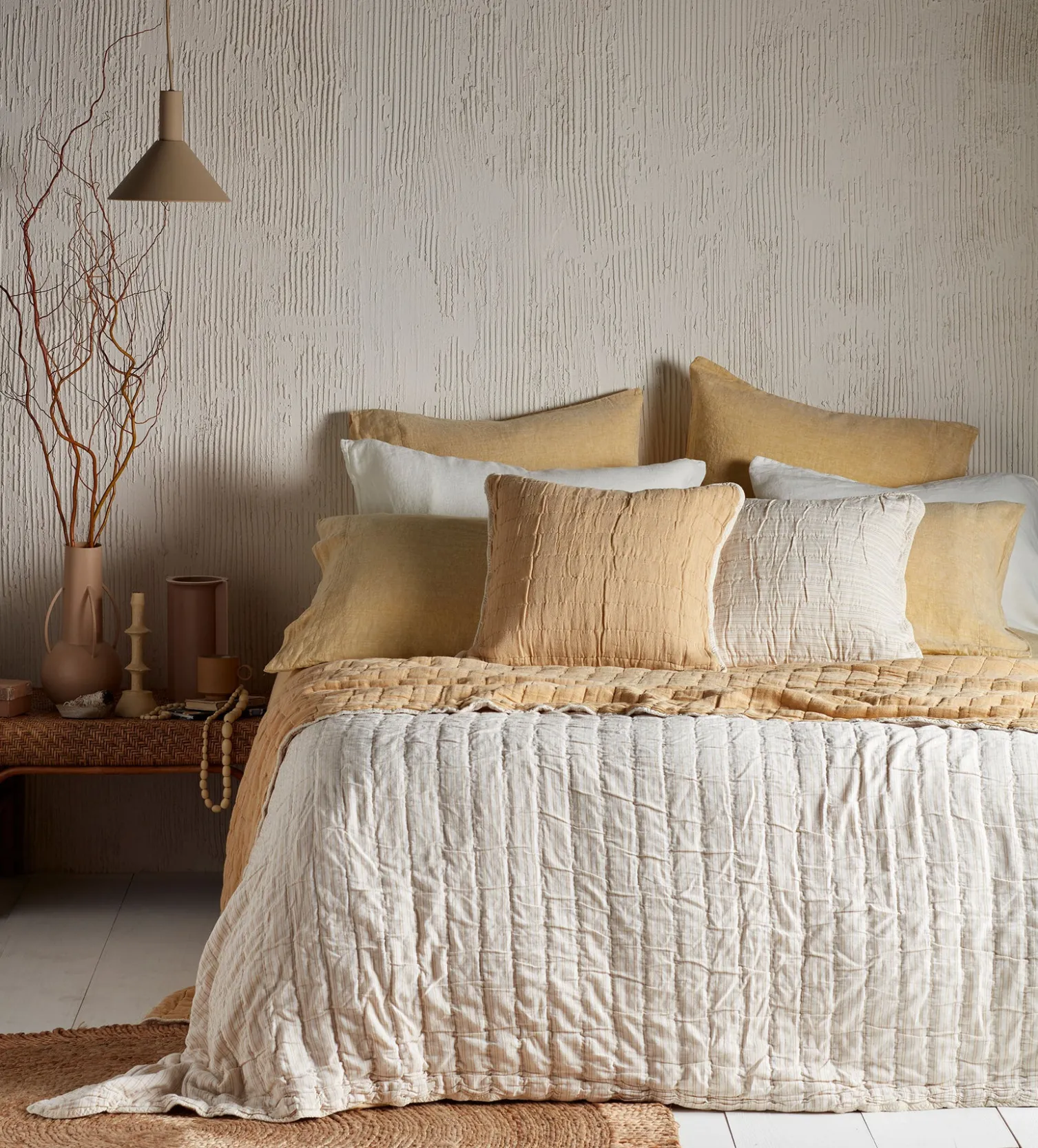 Secret Linen Store 100% Cotton Quilted Throw